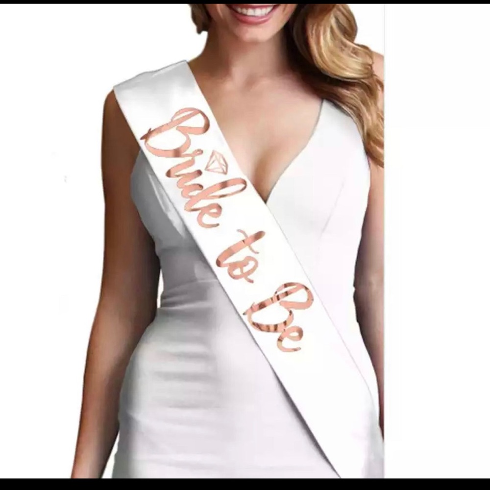 Bride To Be Sash| White & Rose Gold | Bachelorette Party | Bridal Shower